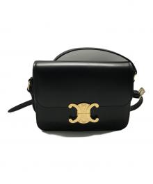 CELINE（セリーヌ）の古着「ティーン トリオンフ バッグ / シャイニーカーフスキン」｜ブラック