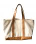HERITAGE LEATHER (ヘリテイジレザー) JOURNAL STANDARD (ジャーナル スタンダード) 別注 CANVAS LTH TOTE ベージュ×アイボリー：12000円