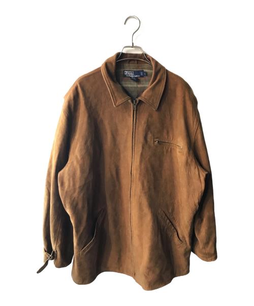 POLO RALPH LAUREN（ポロ・ラルフローレン）POLO RALPH LAUREN (ポロ・ラルフローレン) レザーブルゾン ブラウン サイズ:Lの古着・服飾アイテム