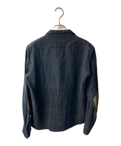 son of the cheese（サノバチーズ）SON OF THE CHEESE (（サノバチーズ）) WOOL PATCH SHIRTS ネイビー サイズ:Mの古着・服飾アイテム