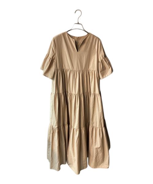 trefle（トレフル）trefle (トレフル) ティーアードワンピース ベージュ サイズ:freeの古着・服飾アイテム