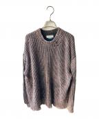 MAISON SPECIALメゾンスペシャル）の古着「Snow Wash Damaged Prime-Over Crew Neck Knit Pullover」｜ピンク