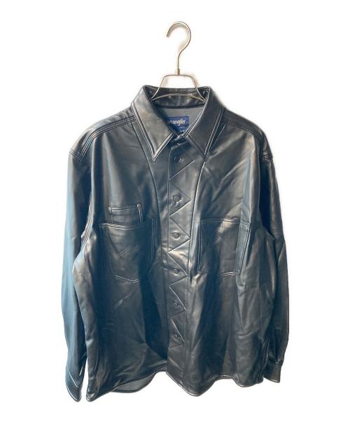 Wrangler（ラングラー）Wrangler (ラングラー) URBAN RESEARCH (アーバンリサーチ) フェイクレザーシャツジャケット ブラック サイズ:Sの古着・服飾アイテム
