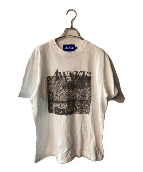 AWAKE（アウェイク）AWAKE (アウェイク) MIYAGIHIDETAKA (ミヤギヒデタカ) プリントTシャツ ホワイト サイズ:Lの古着・服飾アイテム
