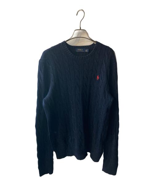 POLO RALPH LAUREN（ポロ・ラルフローレン）POLO RALPH LAUREN (ポロ・ラルフローレン) ケーブルニット ネイビー サイズ:Mの古着・服飾アイテム