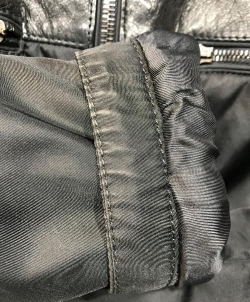 PRADA（プラダ）PRADA (プラダ) ナイロンレザー切替ジャケット ブラック サイズ:44の古着・服飾アイテム