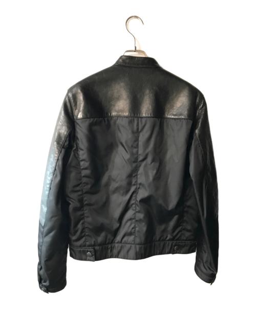 PRADA（プラダ）PRADA (プラダ) ナイロンレザー切替ジャケット ブラック サイズ:44の古着・服飾アイテム