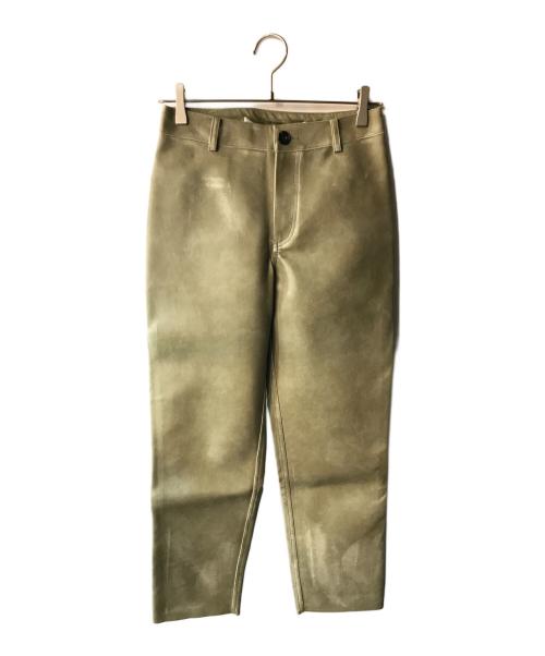 PERVERZE（パーバーズ）PERVERZE (パーバーズ) レザーパンツ グリーン サイズ:Sの古着・服飾アイテム