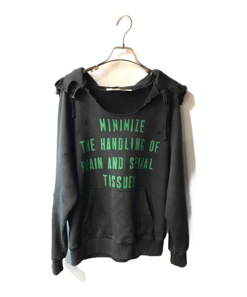 ALYX（アリクス）ALYX (アリクス) クラッシュ加工プルオーバーパーカー ブラック サイズ:Mの古着・服飾アイテム