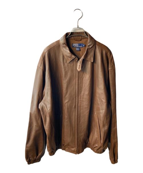 POLO RALPH LAUREN（ポロ・ラルフローレン）POLO RALPH LAUREN (ポロ・ラルフローレン) レザースイングトップ ブラウン サイズ:XLの古着・服飾アイテム