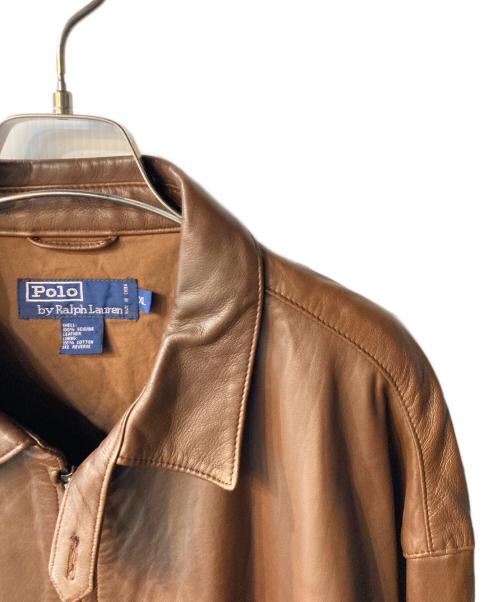 POLO RALPH LAUREN（ポロ・ラルフローレン）POLO RALPH LAUREN (ポロ・ラルフローレン) レザースイングトップ ブラウン サイズ:XLの古着・服飾アイテム