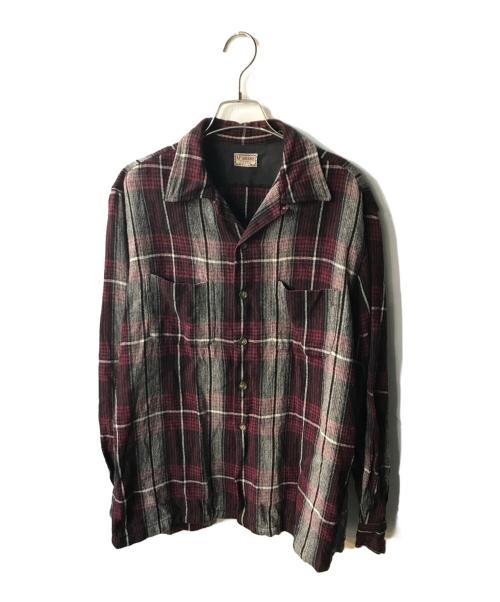 McGREGOR（マクレガー）McGREGOR (マクレガー) オープンカラーチェックシャツ レッド サイズ:MLの古着・服飾アイテム