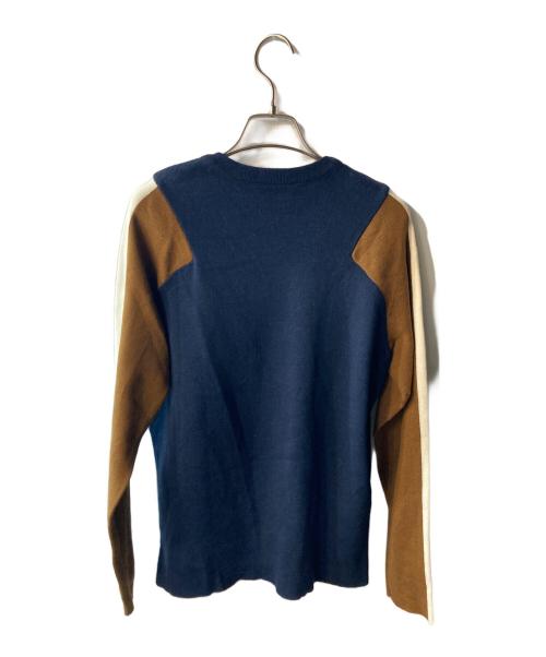 LACOSTE（ラコステ）LACOSTE (ラコステ) カラーブロック袖ニット ネイビー サイズ:34の古着・服飾アイテム