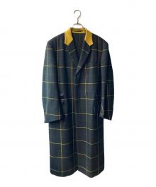 PAUL SMITH（ポールスミス）の古着「タッターソール チェック チェスターコート」｜ブラック×イエロー