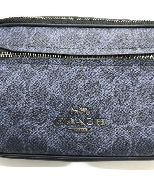 COACH（コーチ）COACH (コーチ) エリアス ベルト バッグ・シグネチャー キャンバス ネイビーの古着・服飾アイテム