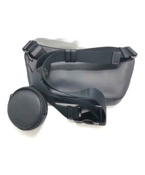 COACH（コーチ）COACH (コーチ) エリアス ベルト バッグ・シグネチャー キャンバス ネイビーの古着・服飾アイテム