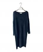 Demi-Luxe Beamsデミルクス ビームス）の古着「フロントフラッフィ Vネックワンピース」｜ネイビー