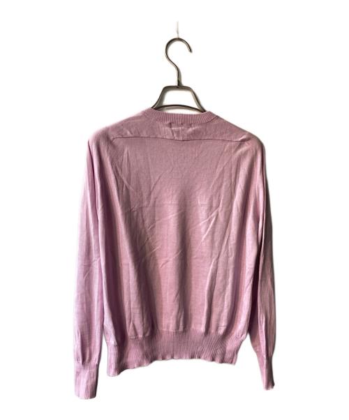 DRAWER（ドゥロワー）Drawer (ドゥロワー) 18Gコットンシルククルーネックニット ピンク サイズ:Sの古着・服飾アイテム