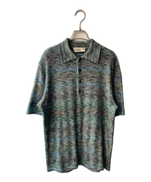 missoni sports（ミッソーニスポーツ）MISSONI SPORTS (ミッソーニスポーツ) ニットポロシャツ グリーン サイズ:サイズ表記無の古着・服飾アイテム