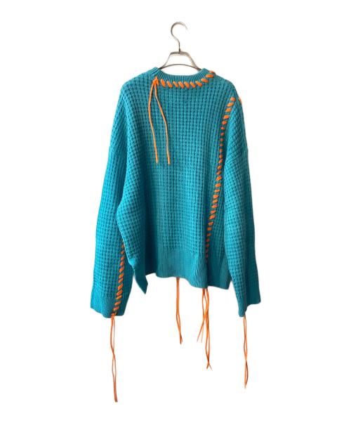 MAISON SPECIAL（メゾンスペシャル）MAISON SPECIAL (メゾンスペシャル) 鬼ワッフルクレイジーステッチクルーネックニット ブルー サイズ:02の古着・服飾アイテム