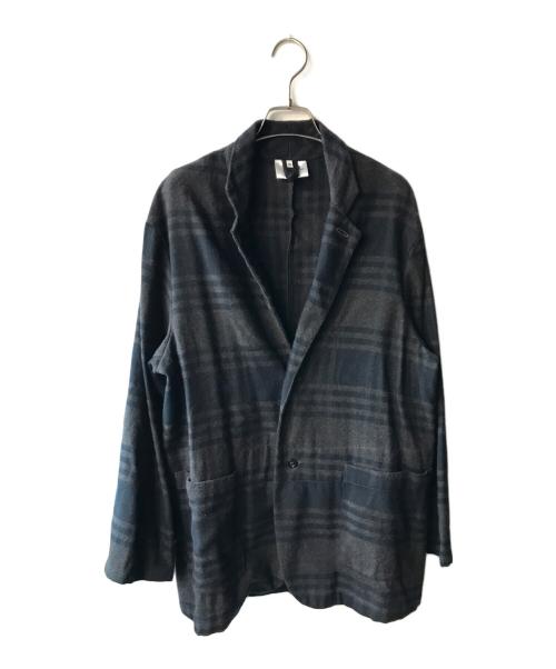 Yarmo（ヤーモ）Yarmo (ヤーモ) Check Work Jacket ネイビー×グレー サイズ:Mの古着・服飾アイテム
