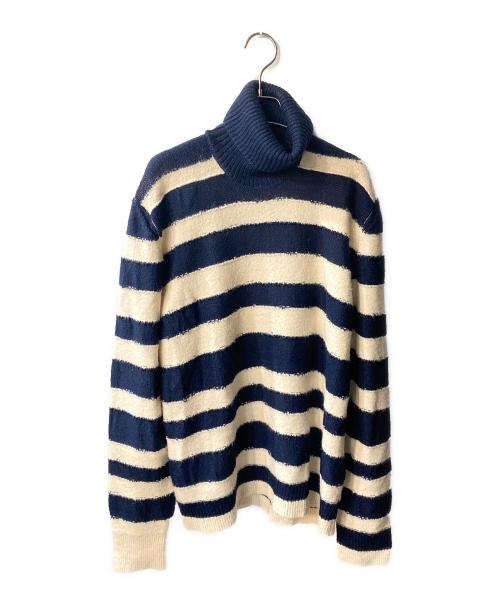 DIESEL（ディーゼル）DIESEL (ディーゼル) ハイネックニット ネイビー×ホワイト サイズ:Lの古着・服飾アイテム
