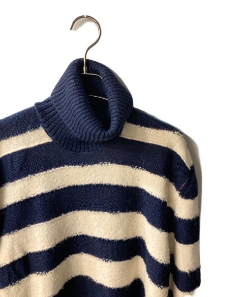 DIESEL（ディーゼル）DIESEL (ディーゼル) ハイネックニット ネイビー×ホワイト サイズ:Lの古着・服飾アイテム