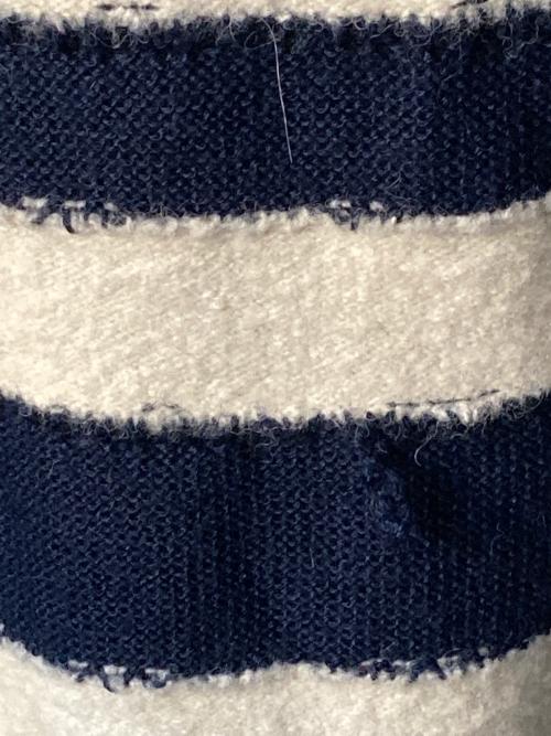 DIESEL（ディーゼル）DIESEL (ディーゼル) ハイネックニット ネイビー×ホワイト サイズ:Lの古着・服飾アイテム