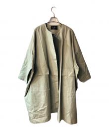mizuiro-ind（ミズイロインド）の古着「crew neck wide CT コート」｜グリーン