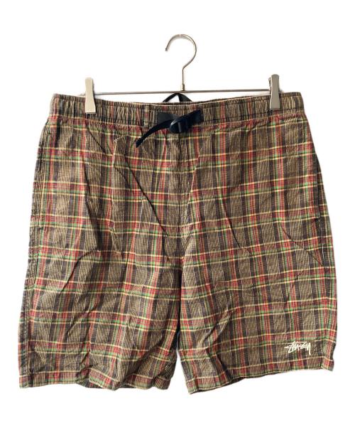 stussy（ステューシー）stussy (ステューシー) チェックハーフパンツ ブラウン サイズ:Mの古着・服飾アイテム