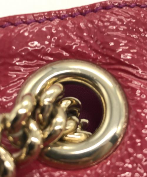 GUCCI（グッチ）GUCCI (グッチ) インターロッキングG パテントチェーンショルダーバッグ ピンクの古着・服飾アイテム