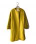 green label relaxing（グリーンレーベルリラクシング）の古着「アンゴラビーバー スリット ノーカラー コート」｜イエロー