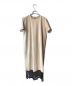 AKIKOAOKIアキコアオキ）の古着「レイヤードワンピース」｜ベージュ