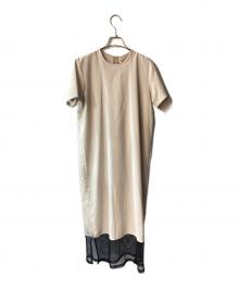 AKIKOAOKI（アキコアオキ）の古着「レイヤードワンピース」｜ベージュ