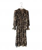 Snidelスナイデル）の古着「Sustainaプリーツプリントワンピース」｜ブラウン