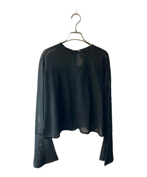 Mila Owen（ミラオーウェン）Mila Owen (ミラオーウェン) ベアSETラッフルデザインシアーニット ブラック サイズ:Sの古着・服飾アイテム