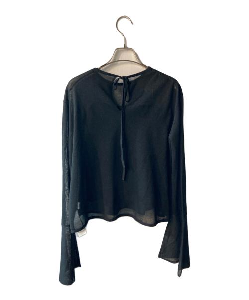 Mila Owen（ミラオーウェン）Mila Owen (ミラオーウェン) ベアSETラッフルデザインシアーニット ブラック サイズ:Sの古着・服飾アイテム