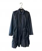 MIU MIUミュウミュウ）の古着「フリルデザインコート」｜ブラック