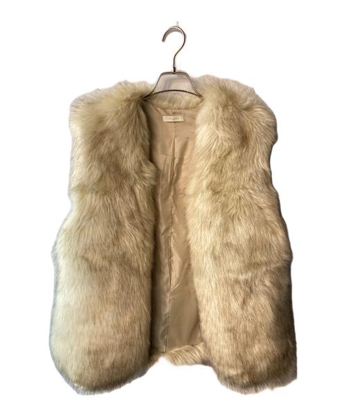 Loungedress（ラウンジドレス）Loungedress (ラウンジドレス) フェイクファーベスト ベージュ サイズ:FREEの古着・服飾アイテム
