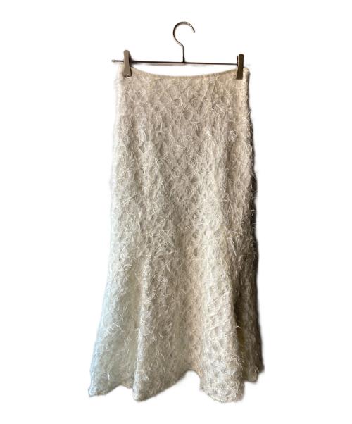 Snidel（スナイデル）Snidel (スナイデル) レースジャガードスカート ホワイトの古着・服飾アイテム