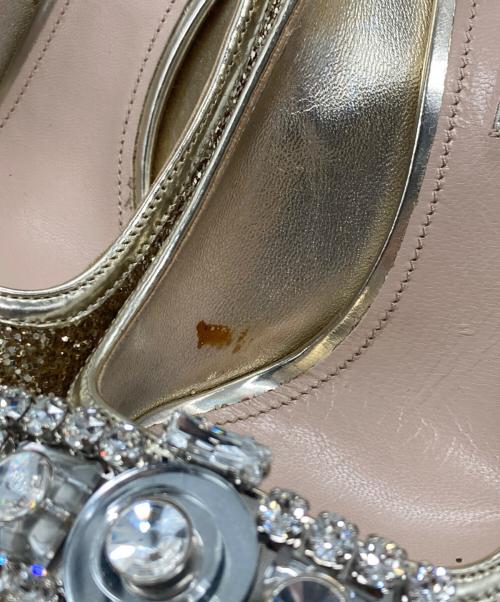 MIU MIU（ミュウミュウ）MIU MIU (ミュウミュウ) ヒールパンプス ゴールド サイズ:37　1/2の古着・服飾アイテム