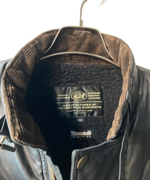 ADDICT CLOTHES（アディクト クローズ）ADDICT CLOTHES (アディクト クローズ) WAXED COTTON ULSTER VEST ブラック サイズ:40の古着・服飾アイテム