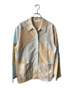 violette roomバイオレットルーム）の古着「パッチワークシャツ」｜ブルー