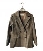 PROPORTION BODY DRESSINGプロポーションボディドレッシング）の古着「チェックダブルジャケット」｜ブラウン