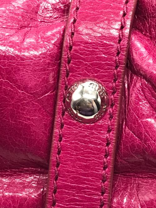MIU MIU（ミュウミュウ）MIU MIU (ミュウミュウ) vitello lux ribon 2way bag ピンクの古着・服飾アイテム