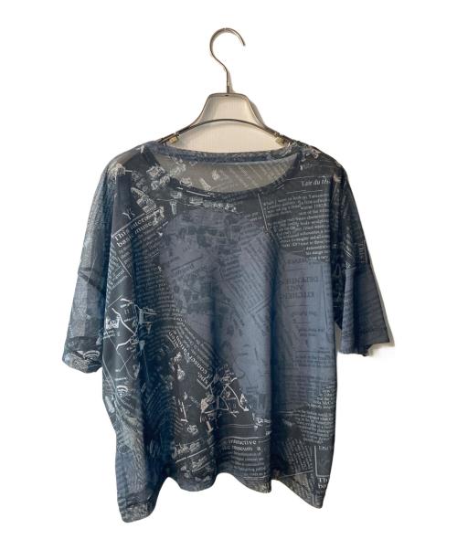 Y's（ワイズ）Y's (ワイズ) ニュースペーパープリントカットソー ブラック サイズ:2の古着・服飾アイテム