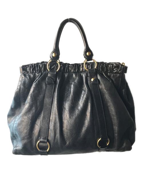 MIU MIU（ミュウミュウ）MIU MIU (ミュウミュウ) VITELLO LUX 2WAY BAG ブラックの古着・服飾アイテム