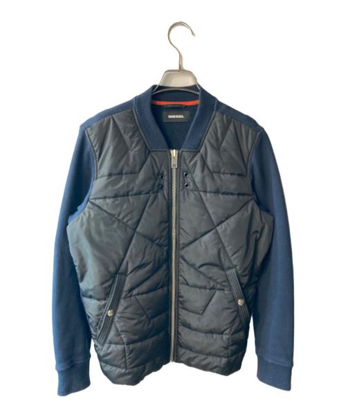 DIESEL（ディーゼル）DIESEL (ディーゼル) スウェット切替ブルゾン ネイビー サイズ:XSの古着・服飾アイテム