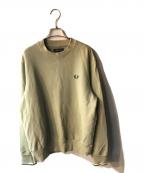 FRED PERRYフレッドペリー）の古着「ワンポイントロゴ刺繍スウェット」｜カーキ