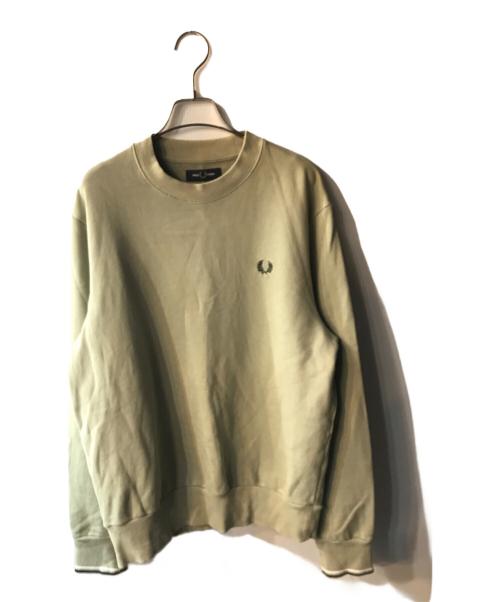 FRED PERRY（フレッドペリー）FRED PERRY (フレッドペリー) ワンポイントロゴ刺繍スウェット カーキ サイズ:Lの古着・服飾アイテム